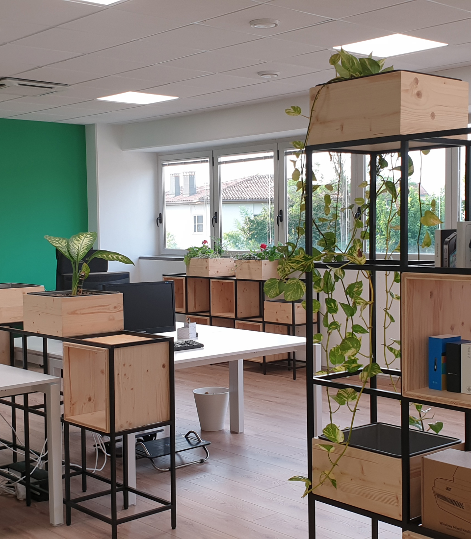 I nostri uffici green, progettati per un ambiente di lavoro che favorisce il contatto con la natura e il benessere